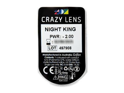 CRAZY LENS - Night King - dioptrické jednodenní (2 čočky) - Vzhled blistru s čočkou