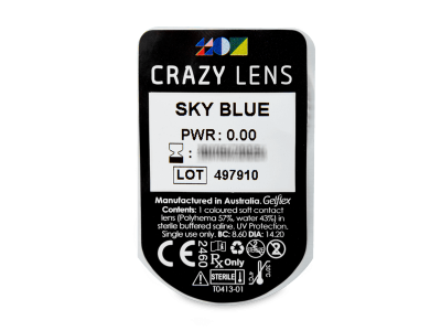 CRAZY LENS - Sky Blue - nedioptrické jednodenní (2 čočky) - Vzhled blistru s čočkou