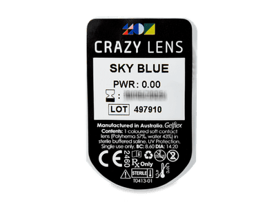 CRAZY LENS - Sky Blue - nedioptrické jednodenní (2 čočky) - Vzhled blistru s čočkou