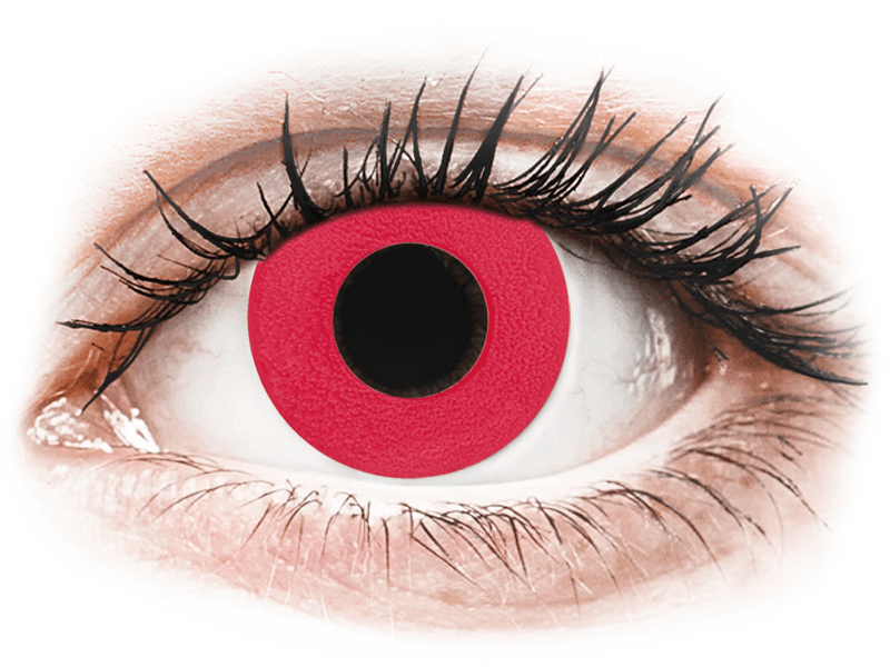 CRAZY LENS - Solid Red - dioptrické jednodenní (2 čočky) - Barevné kontaktní čočky