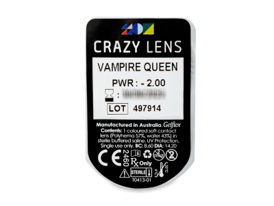 CRAZY LENS - Vampire Queen - dioptrické jednodenní (2 čočky) - Vzhled blistru s čočkou