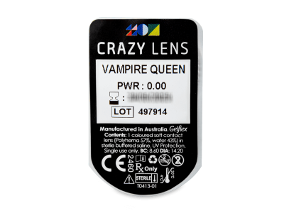 CRAZY LENS - Vampire Queen - nedioptrické jednodenní (2 čočky) - Vzhled blistru s čočkou