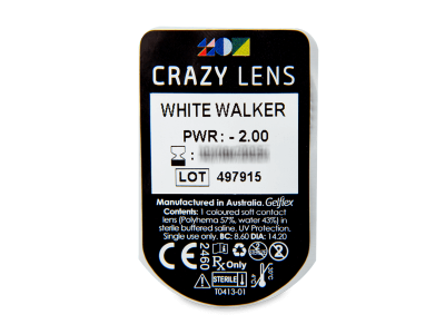 CRAZY LENS - White Walker - dioptrické jednodenní (2 čočky) - Vzhled blistru s čočkou