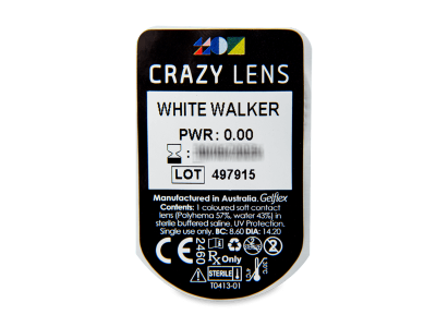 CRAZY LENS - White Walker - nedioptrické jednodenní (2 čočky) - Vzhled blistru s čočkou