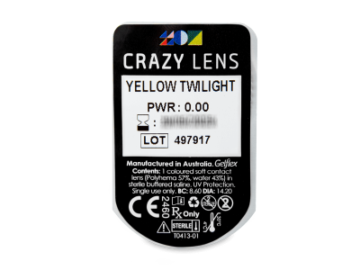 CRAZY LENS - Yellow Twilight - nedioptrické jednodenní (2 čočky) - Vzhled blistru s čočkou