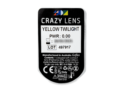 CRAZY LENS - Yellow Twilight - nedioptrické jednodenní (2 čočky) - Vzhled blistru s čočkou