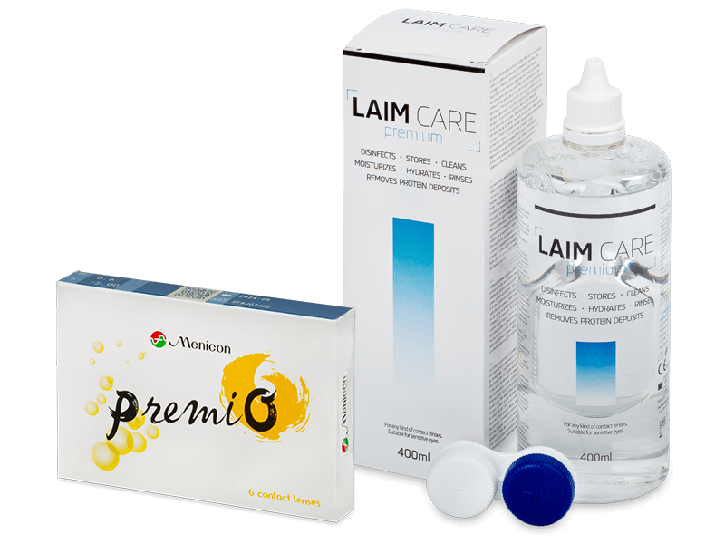 Menicon PremiO (6 čoček) + roztok Laim-Care 400 ml - Výhodný balíček