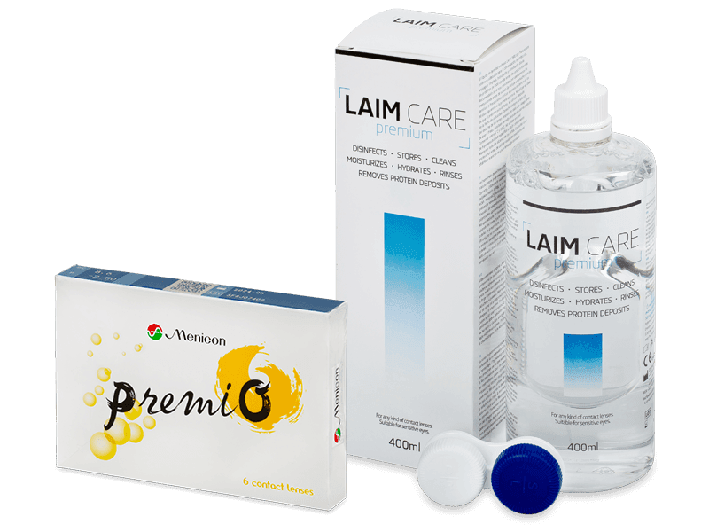 Menicon PremiO (6 čoček) + roztok Laim Care 400 ml - Výhodný balíček