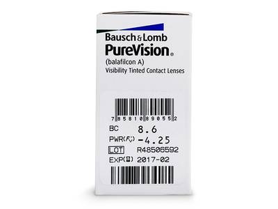 PureVision (6 čoček) - Náhled parametrů čoček