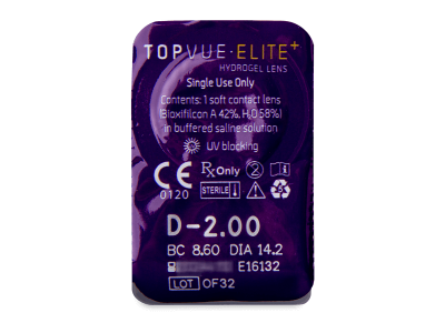 TopVue Elite+ (90 čoček) - Vzhled blistru s čočkou