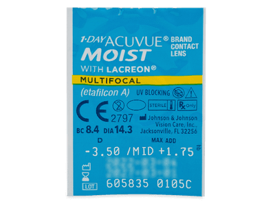 1 Day Acuvue Moist Multifocal (90 čoček) - Vzhled blistru s čočkou