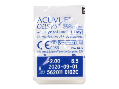 Acuvue Oasys 1-Day with Hydraluxe (30 čoček) - Vzhled blistru s čočkou