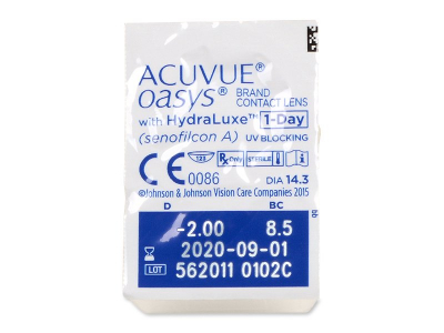 Acuvue Oasys 1-Day with Hydraluxe (90 čoček) - Vzhled blistru s čočkou