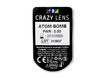 CRAZY LENS - Atom Bomb - nedioptrické jednodenní (2 čočky) - Vzhled blistru s čočkou