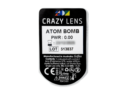 CRAZY LENS - Atom Bomb - nedioptrické jednodenní (2 čočky) - Vzhled blistru s čočkou