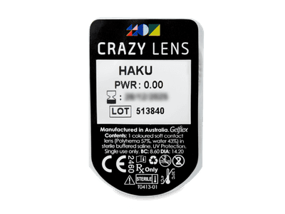 CRAZY LENS - Haku - nedioptrické jednodenní (2 čočky) - Vzhled blistru s čočkou