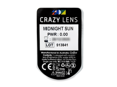 CRAZY LENS - Midnight Sun - nedioptrické jednodenní (2 čočky) - Vzhled blistru s čočkou