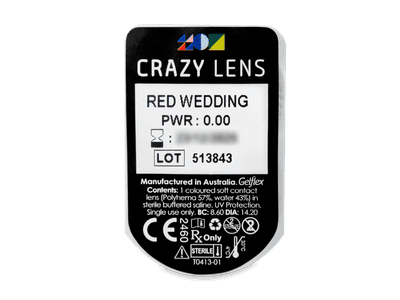 CRAZY LENS - Red Wedding - nedioptrické jednodenní (2 čočky) - Vzhled blistru s čočkou