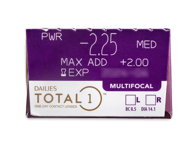 Dailies TOTAL1 Multifocal (30 čoček) - Náhled parametrů čoček