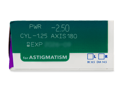 Precision1 for Astigmatism (90 čoček) - Náhled parametrů čoček