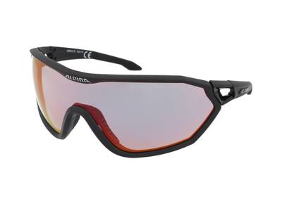 Sluneční brýle Alpina S-Way QVM+ Black Matt/Quattro Varioflex Rainbow Mirror