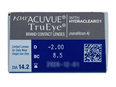 1 Day Acuvue TruEye (30 čoček) - Náhled parametrů čoček