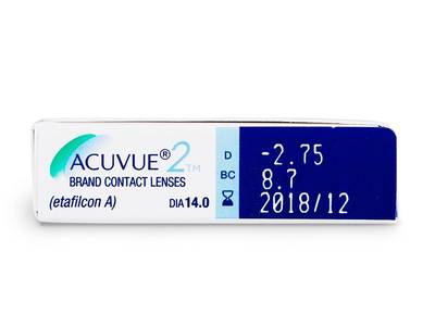 Acuvue 2 (6 čoček) - Náhled parametrů čoček