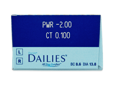 Focus Dailies All Day Comfort (30 čoček) - Náhled parametrů čoček