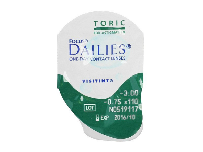 Focus Dailies Toric (30 čoček) - Vzhled blistru s čočkou