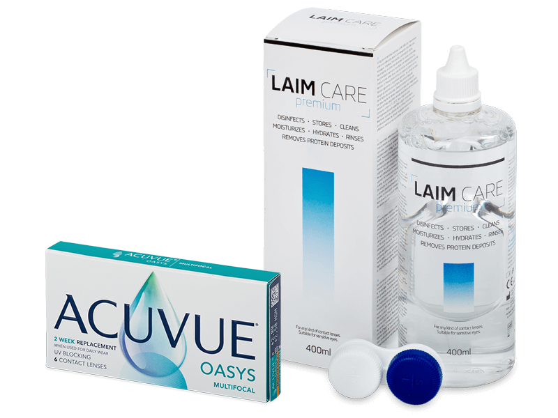 Acuvue Oasys Multifocal (6 čoček) + roztok Laim-Care 400 ml - Výhodný balíček