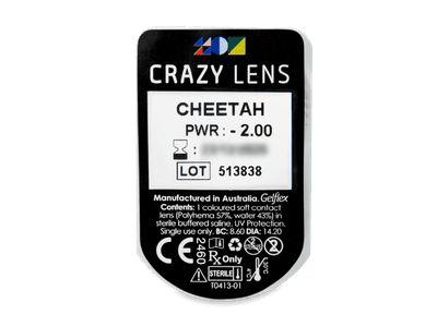 CRAZY LENS - Cheetah - dioptrické jednodenní (2 čočky) - Vzhled blistru s čočkou