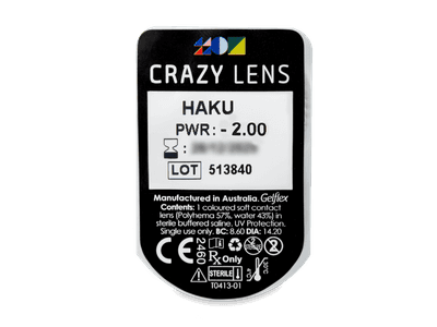 CRAZY LENS - Haku - dioptrické jednodenní (2 čočky) - Vzhled blistru s čočkou