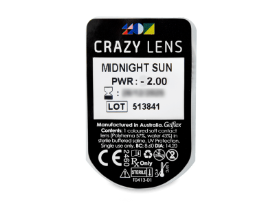 CRAZY LENS - Midnight Sun - dioptrické jednodenní (2 čočky) - Vzhled blistru s čočkou