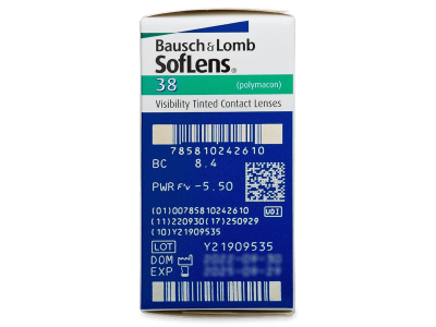 SofLens 38 (6 čoček) - Náhled parametrů čoček