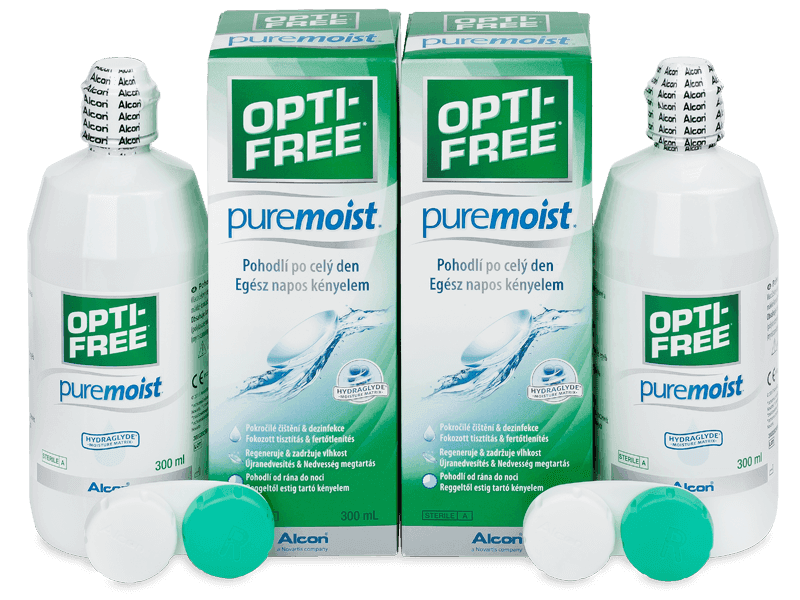 Roztok Opti-Free PureMoist 2x 300 ml - Výhodné dvojbalení roztoku