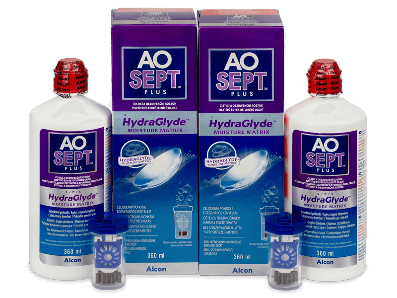 Roztok AO SEPT PLUS HydraGlyde 2x 360 ml - Výhodné dvojbalení roztoku
