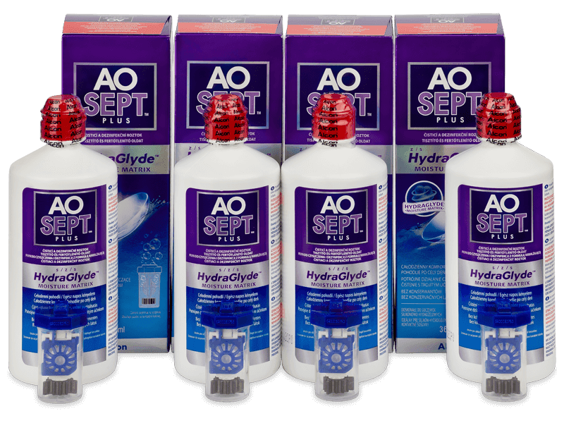 Roztok AO SEPT PLUS HydraGlyde 4x 360 ml - Výhodné čtyřbalení roztoku