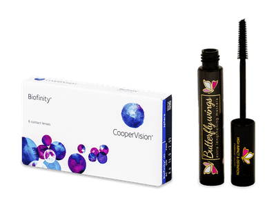Biofinity (6 čoček) + Dermacol řasenka Butterfly Wings 9 ml ZADARMO
