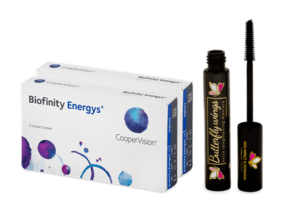 Biofinity Energys (2x 3 čočky) + Dermacol řasenka Butterfly Wings 9 ml ZADARMO
