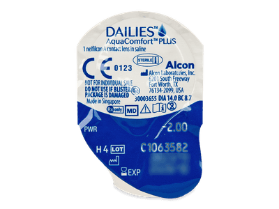 Dailies AquaComfort Plus (90 čoček) - Vzhled blistru s čočkou