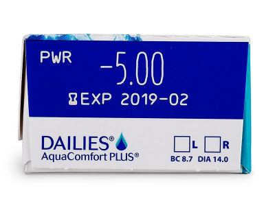 Dailies AquaComfort Plus (30 čoček) - Náhled parametrů čoček