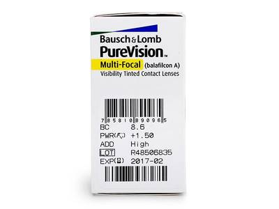 PureVision Multi-Focal (6 čoček) - Náhled parametrů čoček