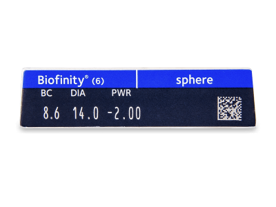 Biofinity (6 čoček) - Náhled parametrů čoček