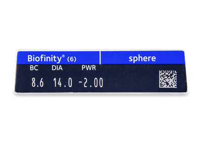 Biofinity (6 čoček) - Náhled parametrů čoček