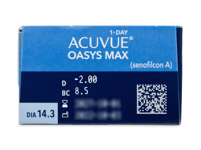 Acuvue Oasys Max 1-Day (30 čoček) - Náhled parametrů čoček