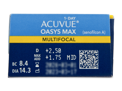 Acuvue Oasys Max 1-Day Multifocal (90 čoček) - Náhled parametrů čoček