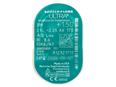 Bausch + Lomb ULTRA Multifocal for Astigmatism (6 čoček) - Vzhled blistru s čočkou