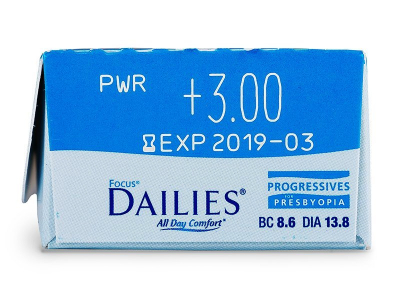 Focus Dailies Progressives (30 čoček) - Náhled parametrů čoček