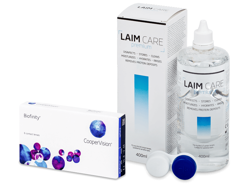 Biofinity (6 čoček) + roztok Laim-Care 400 ml - Výhodný balíček