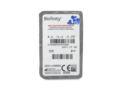 Biofinity (3 čočky) - Vzhled blistru s čočkou